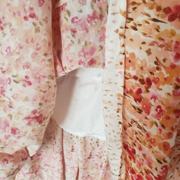 CHRISTY DAWN Paloma Midi Dress Sunset Gladiola Orange Pink Floral Size M - Picture 13 of 13